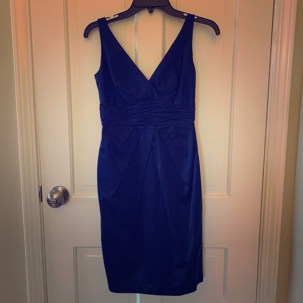 Navy blue David’s Bridal dress